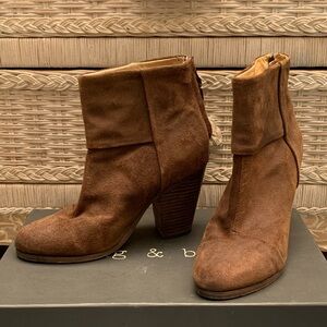 RAG & BONE Brown Leather Bootie Zip Closure size 6.5